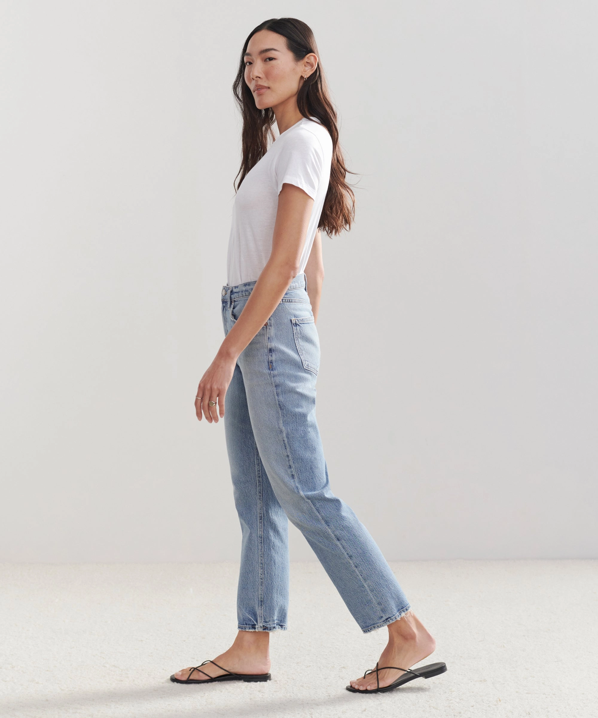 Contrast Trim High Rise Stovepipe Jean