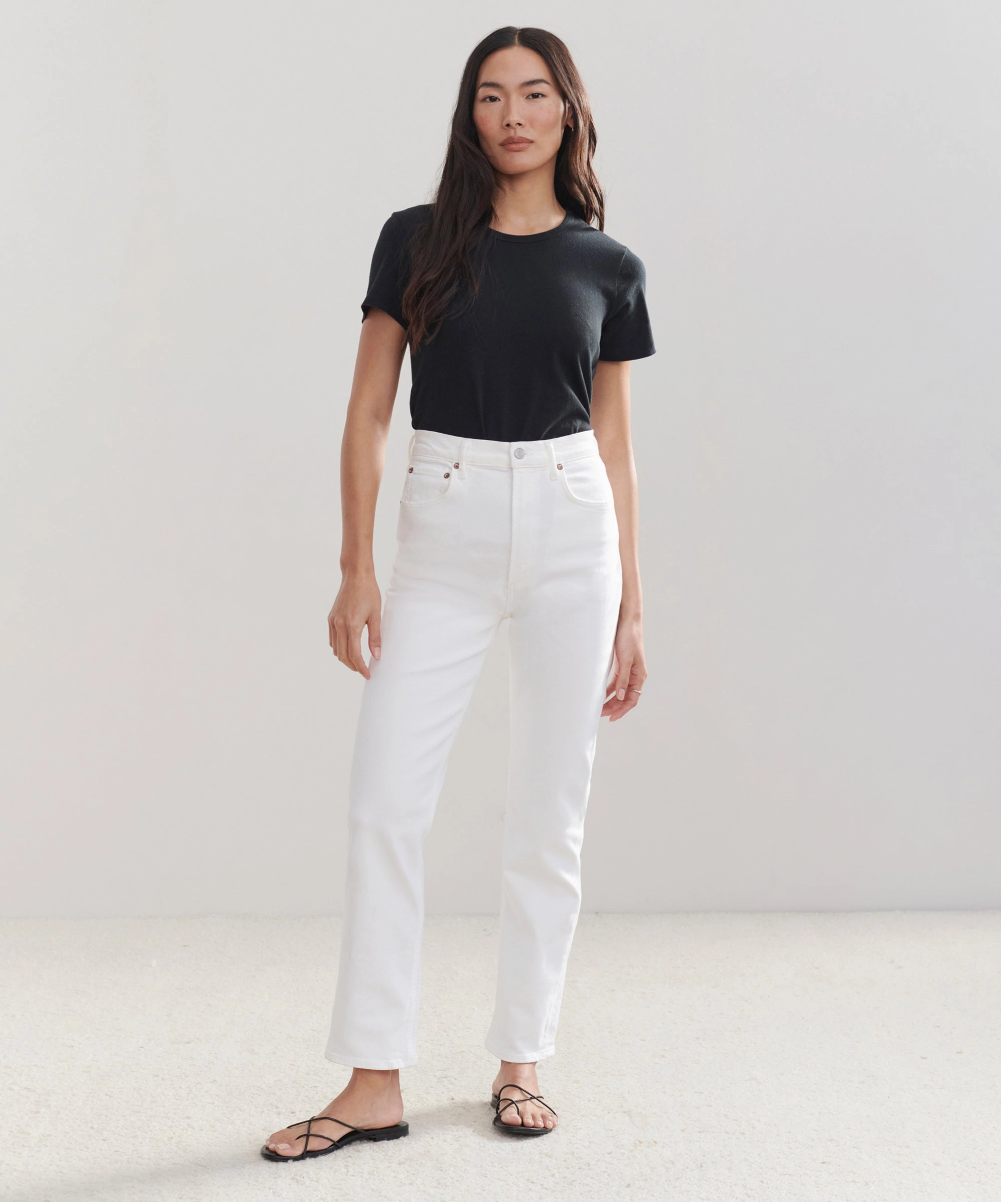 Low Rise Fit Essential Wear High Rise Stovepipe Jean