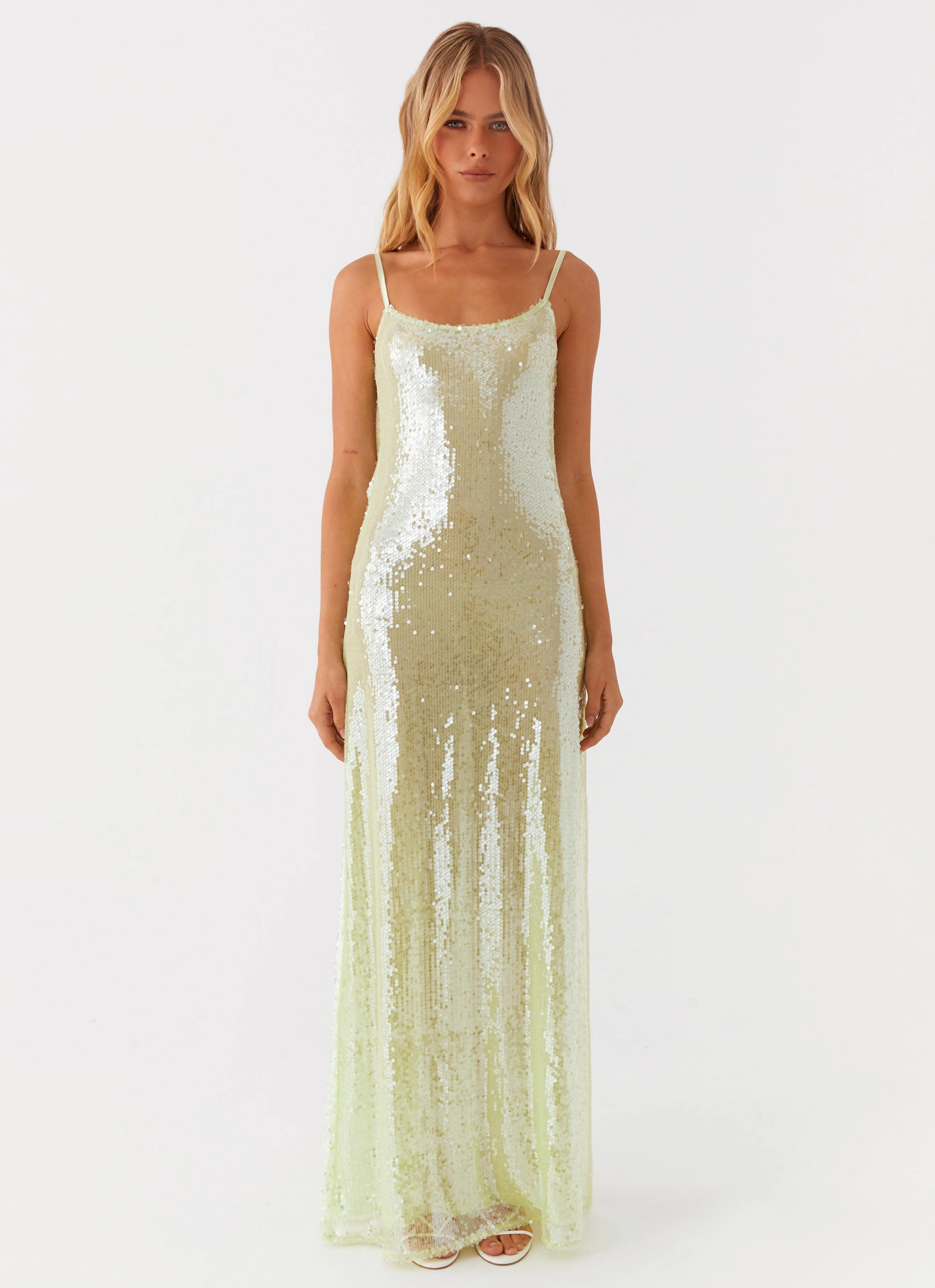 Higher Level Sequin Maxi Dress - Mint Crisp Look