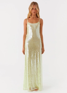 Higher Level Sequin Maxi Dress - Mint Crisp Look