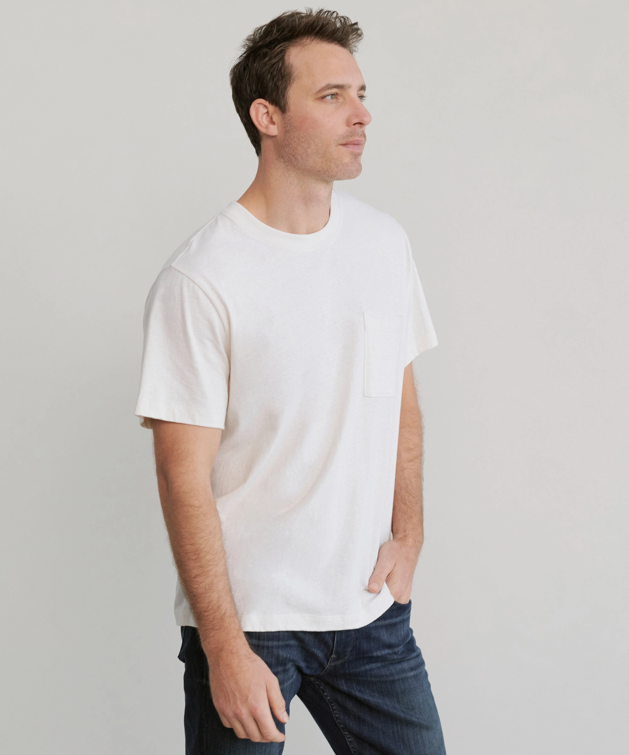 Men's Vintage Pocket Tee Everyday Comfort Fit Ethical production