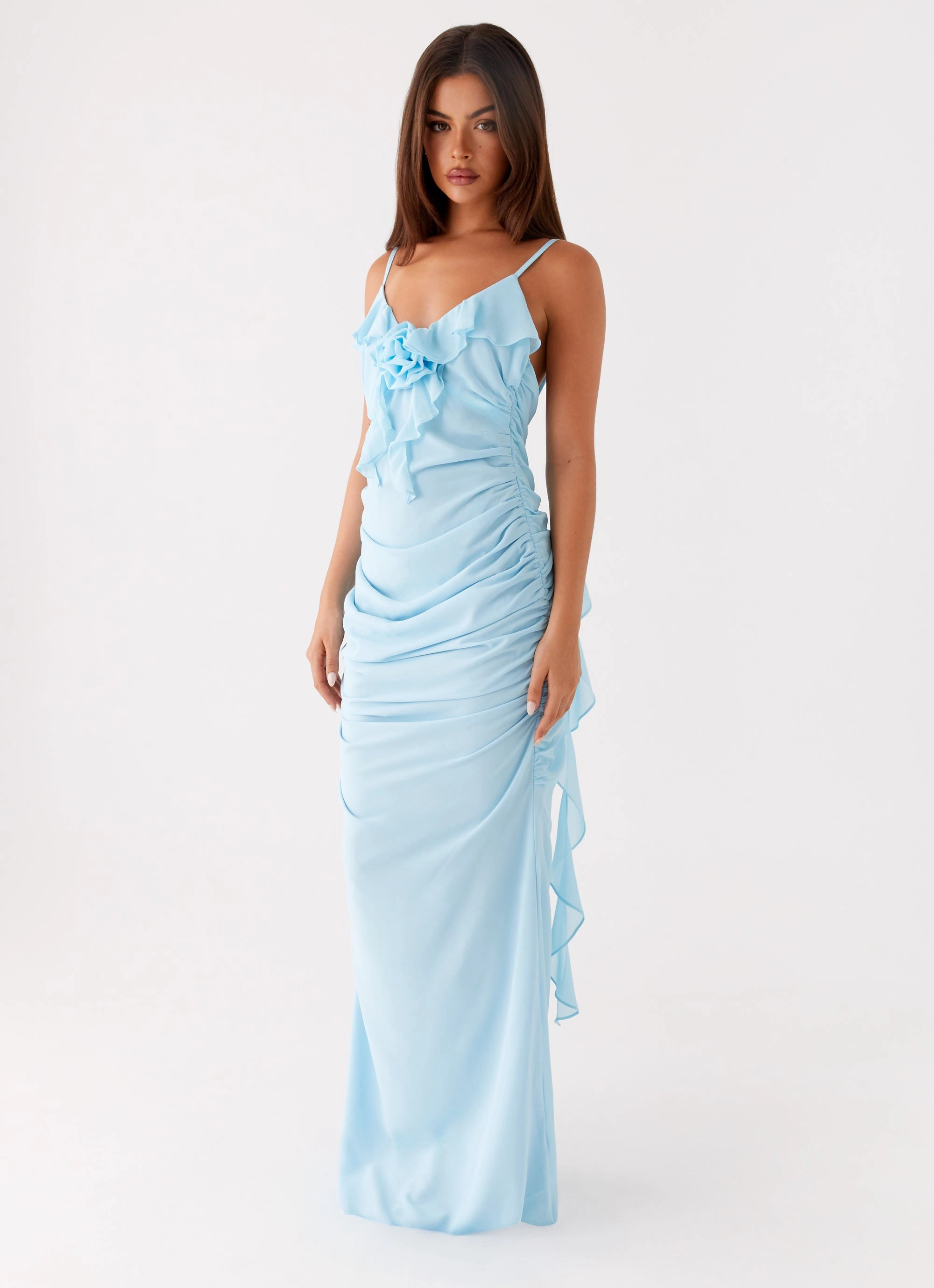 Side-Slit Timeless Wearable Jasmina Maxi Dress - Blue