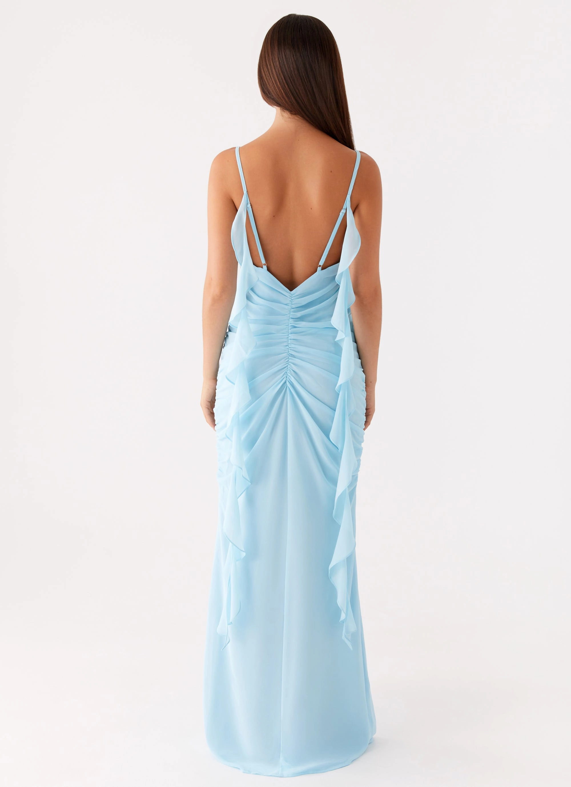 Jasmina Maxi Dress - Blue Natural Drape relaxed elegance