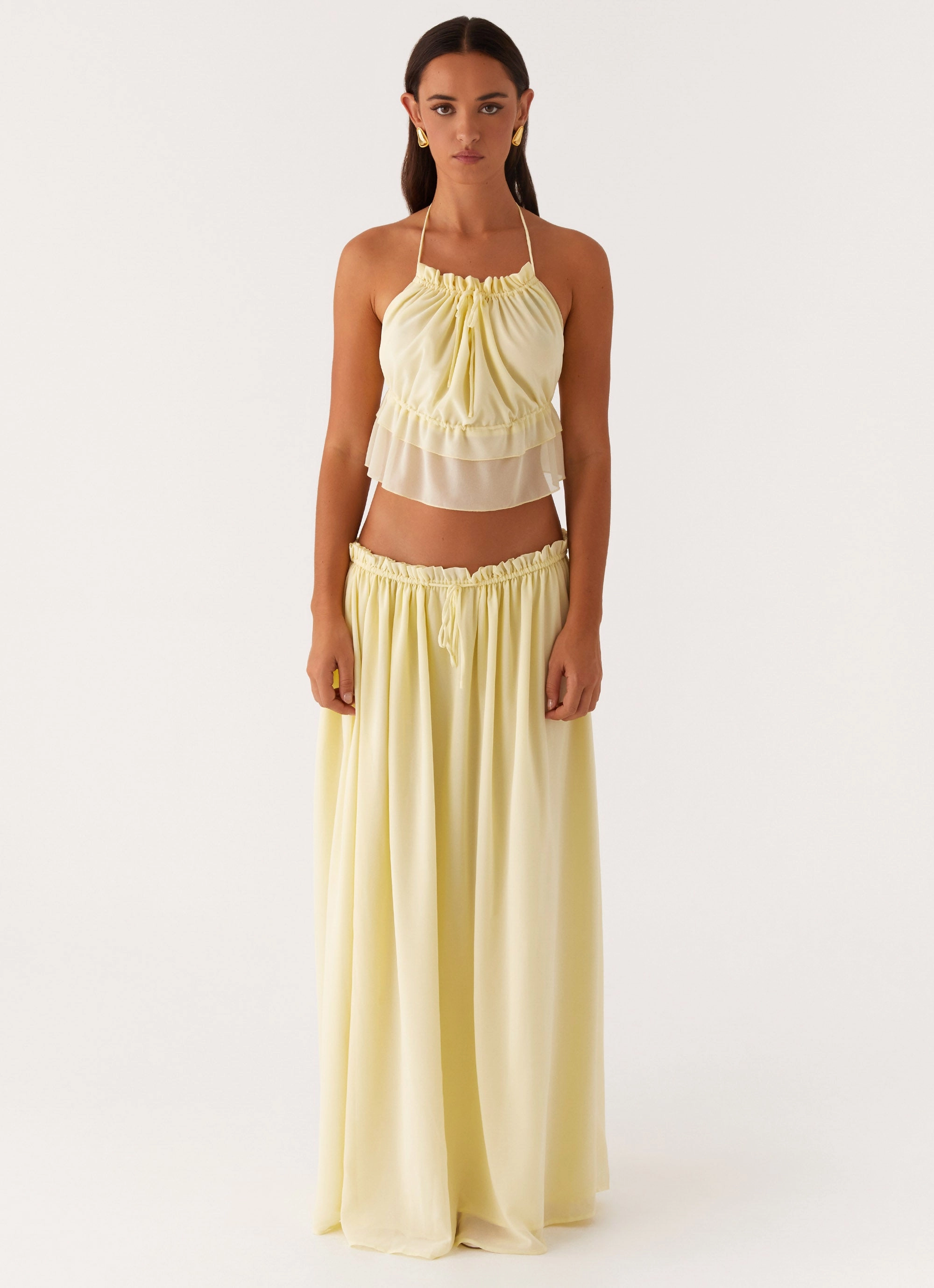 Side-Tie Zaya Backless Top - Yellow