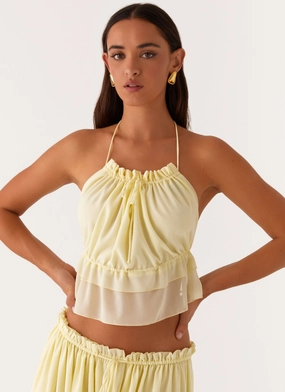 Relaxing Day Zaya Backless Top - Yellow