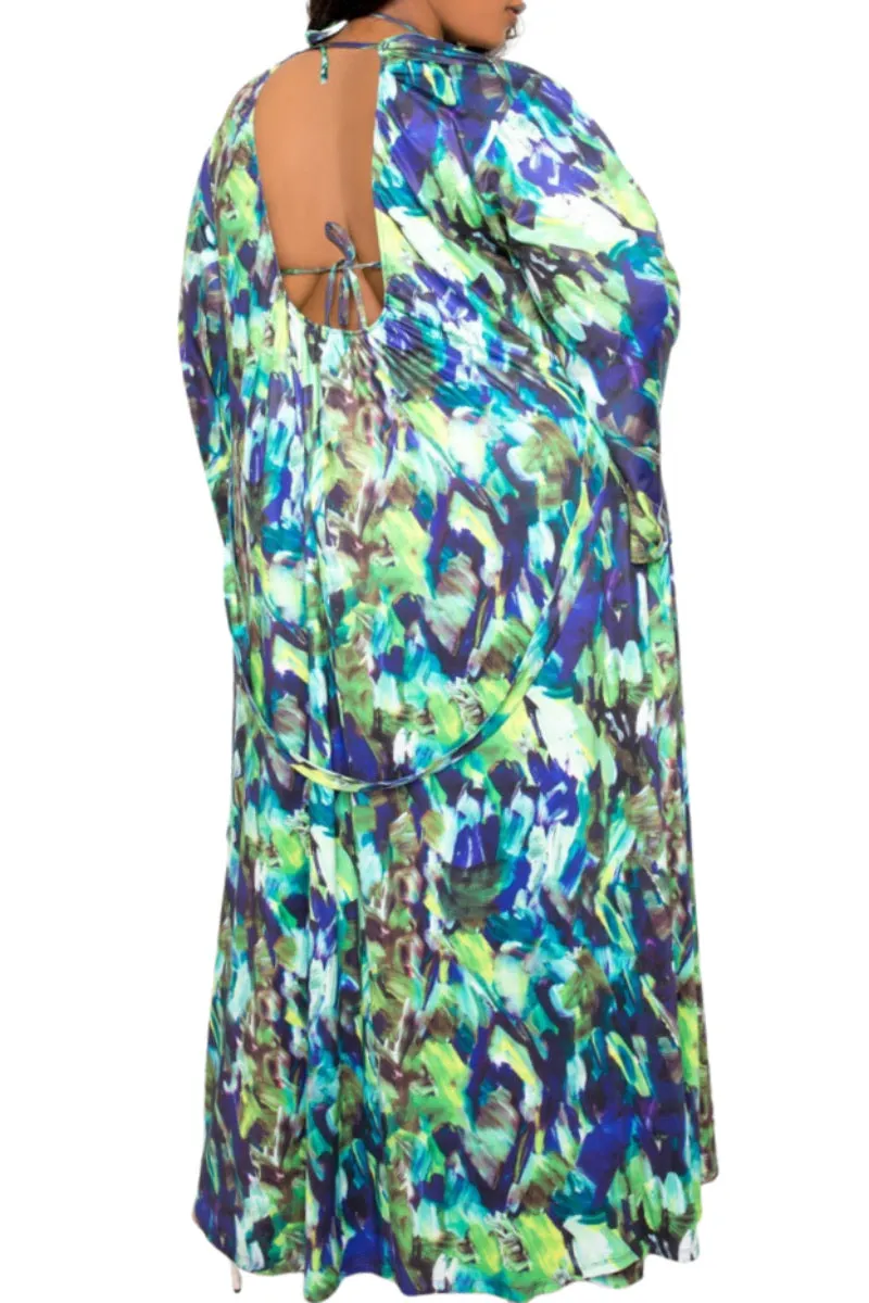 Laser Cut Edges Non Iron Technology *Final Sale Plus Size 4-pc PlaySuit Set - Duster, Pants, Top, Bottoms