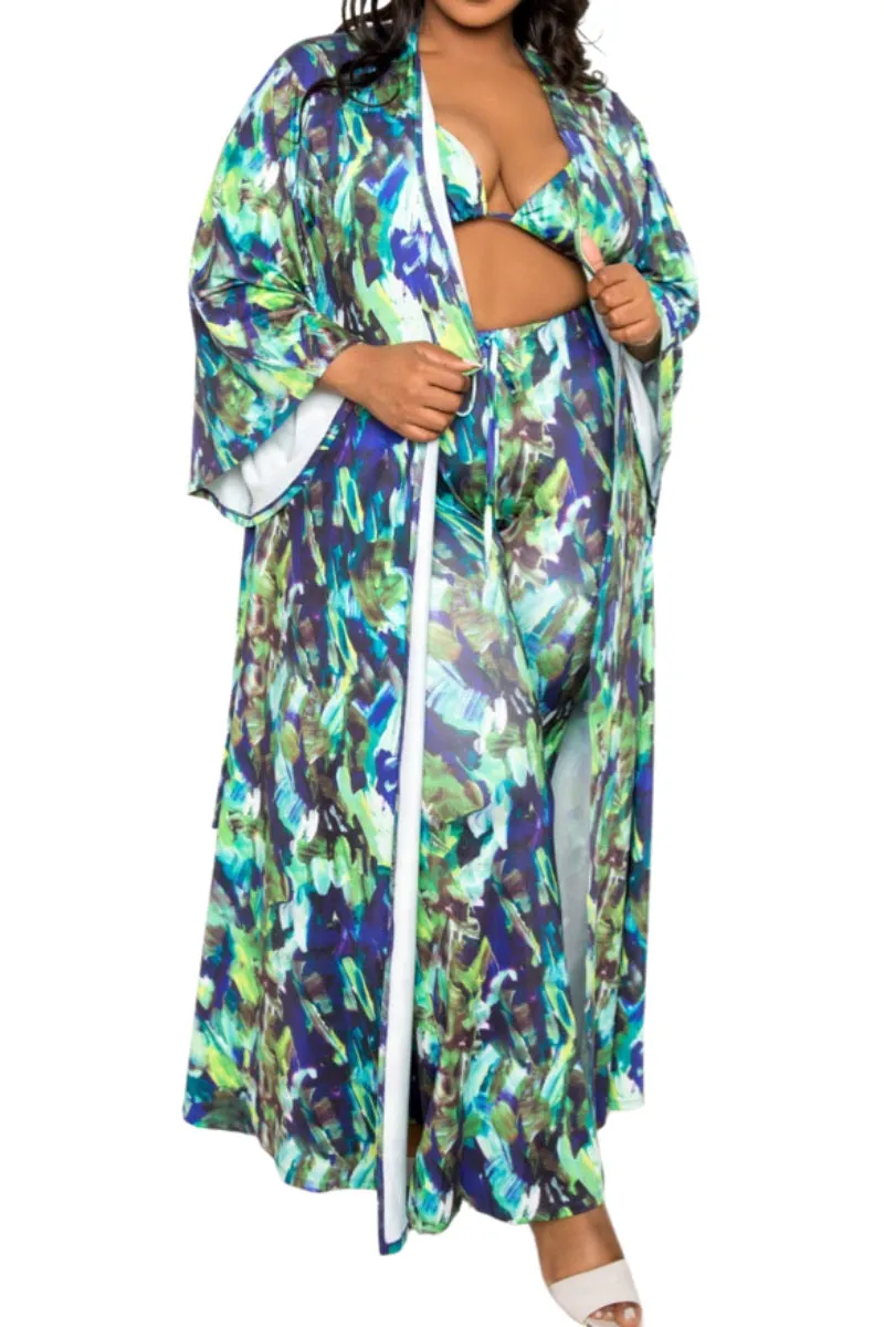 Freedom Move *Final Sale Plus Size 4-pc PlaySuit Set - Duster, Pants, Top, Bottoms
