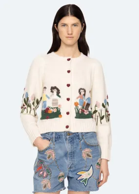 Sea NY Wendie Knit Long Sleeve Cardigan Antimicrobial Treatment Stretchable Knit