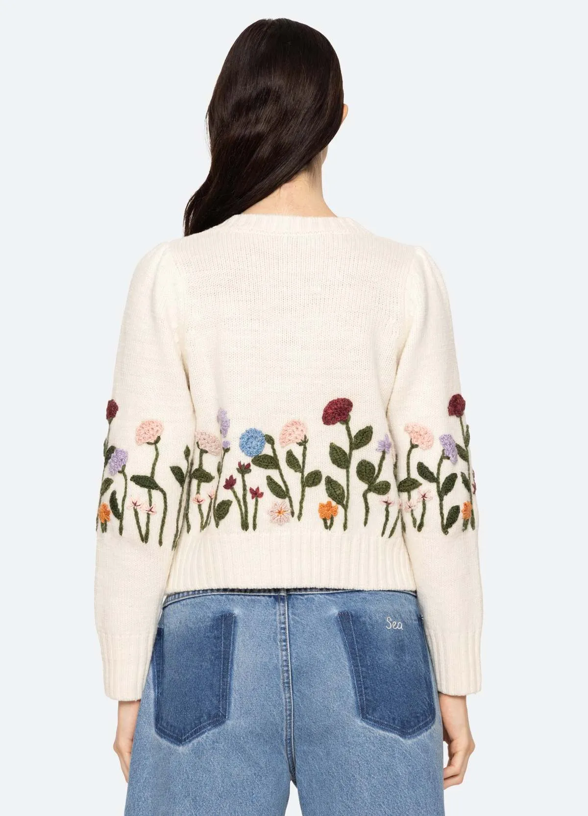 Sea NY Wendie Knit Long Sleeve Cardigan Chic Cardigan FlatlockSeams