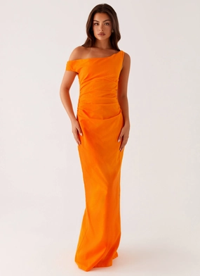 Ignite Maxi Dress - Orange Artistic Shape Trendy Appeal