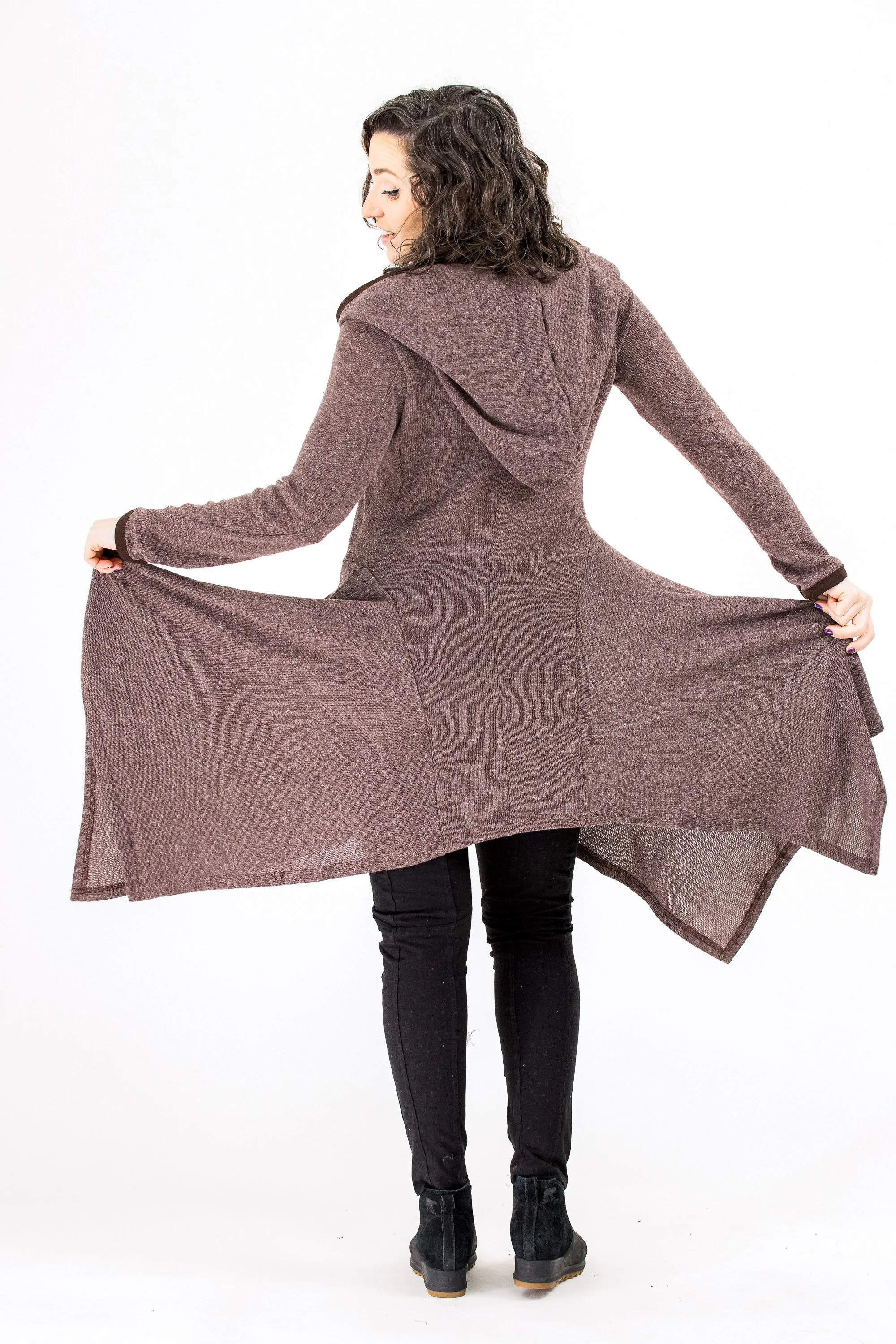 Sweater Rag Coat Belted Waist