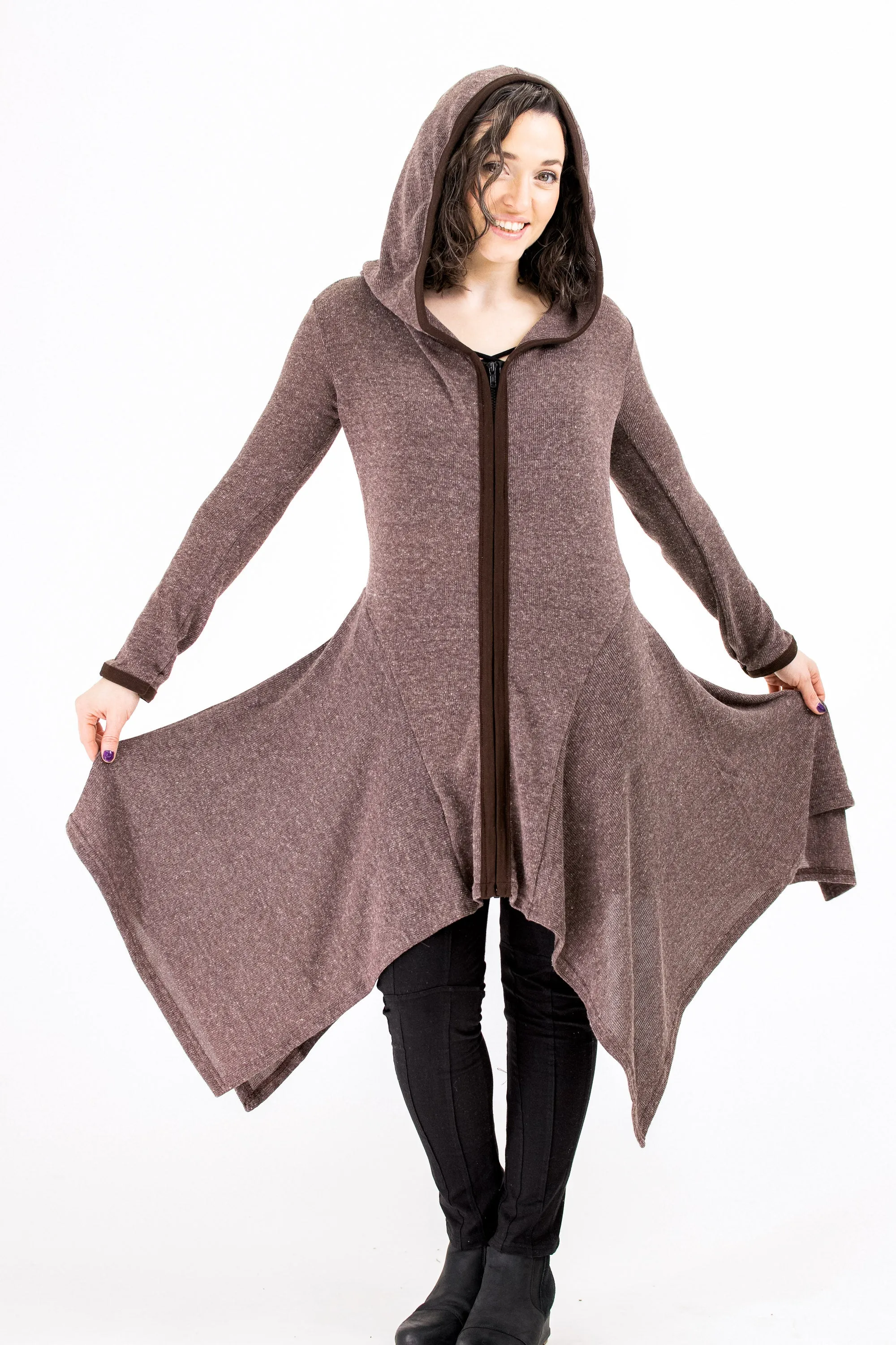 Odor Control Fibers Temperature Regulating Sweater Rag Coat