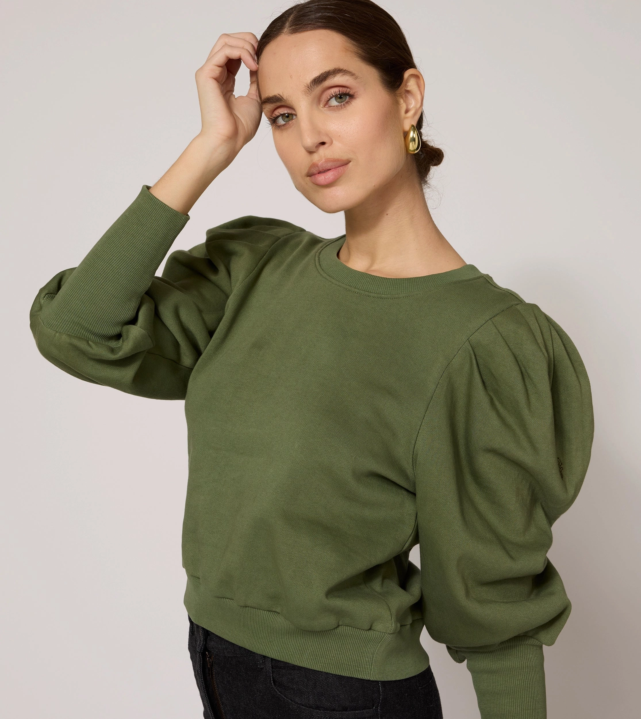 Indi Sweatshirt | Army Green Reverseble Design Breathable fabric