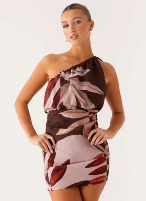 Fall Inspired Indianna Mini Dress - Cinnamon Palm