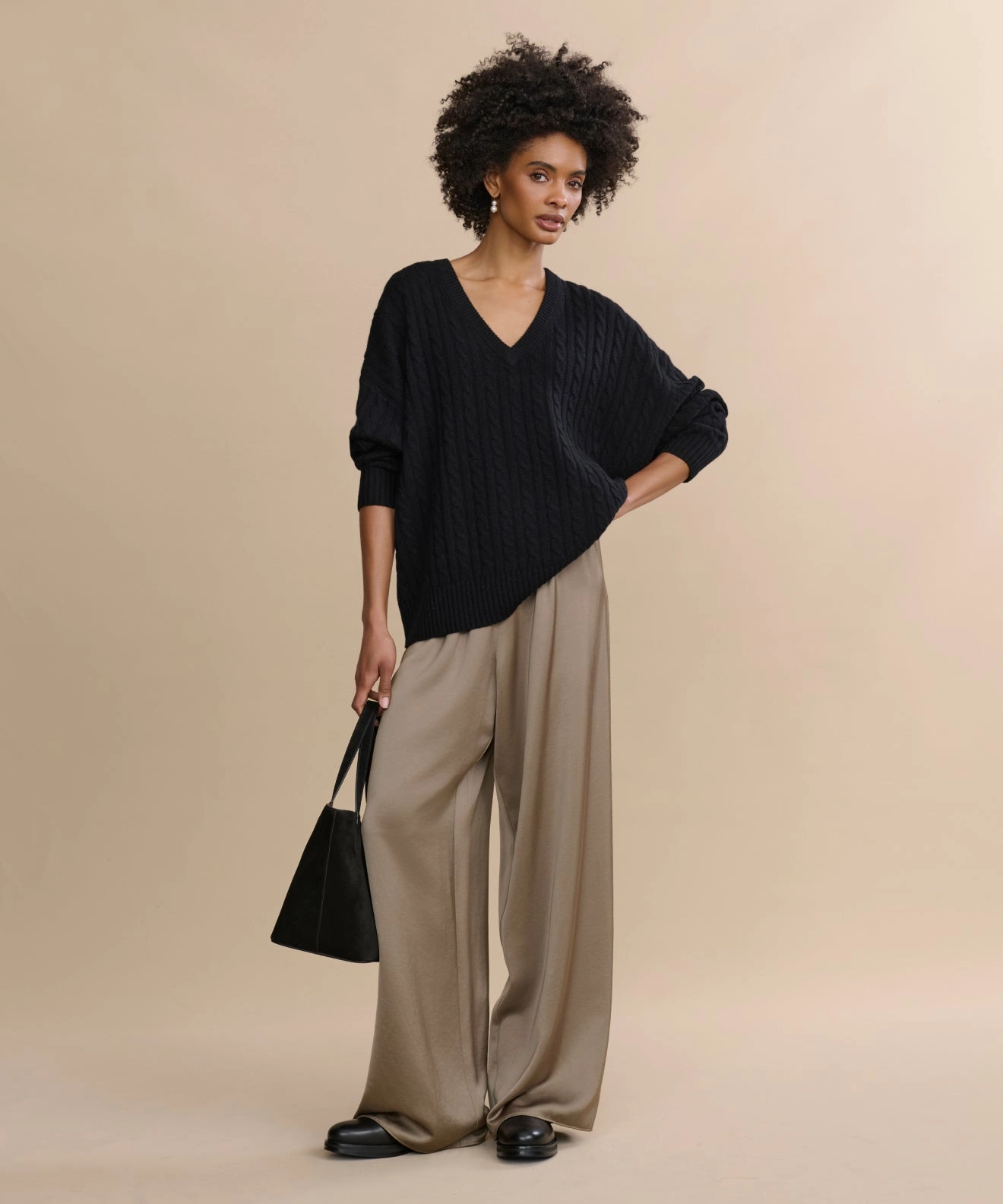 Nell V-Neck Sweater Quick-Dry Hidden Button Placket