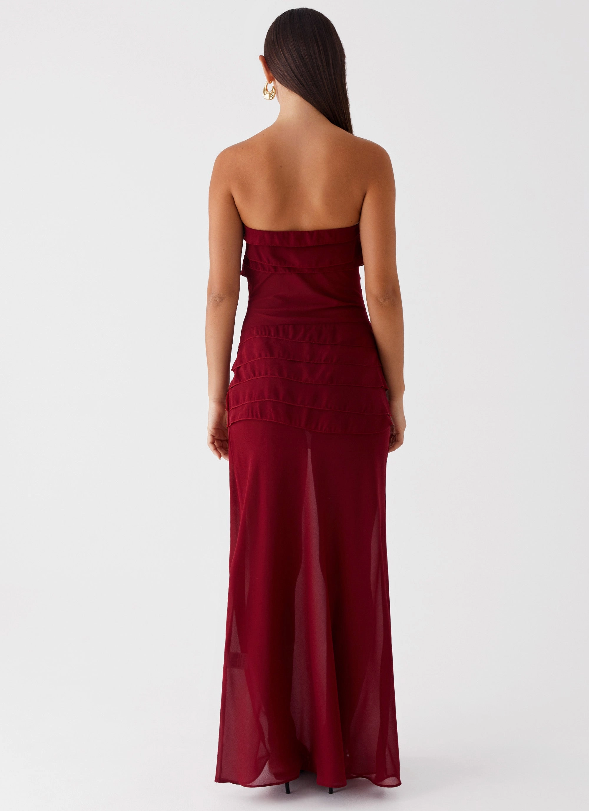 Beachwear Into The Night Maxi Dress - Cherry Red