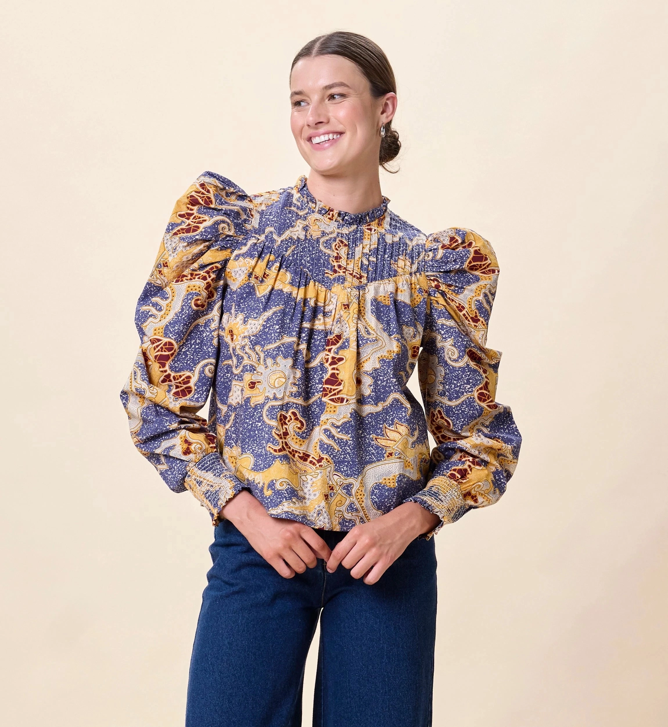 StainRepellentCoating Irina Blouse | Blue Castello