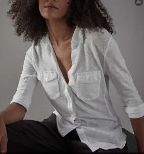 James Perse Contrast Panel Shirt GarmentDyed FrictionResistantEdges