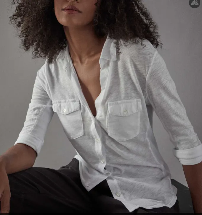 James Perse Contrast Panel Shirt GarmentDyed FrictionResistantEdges