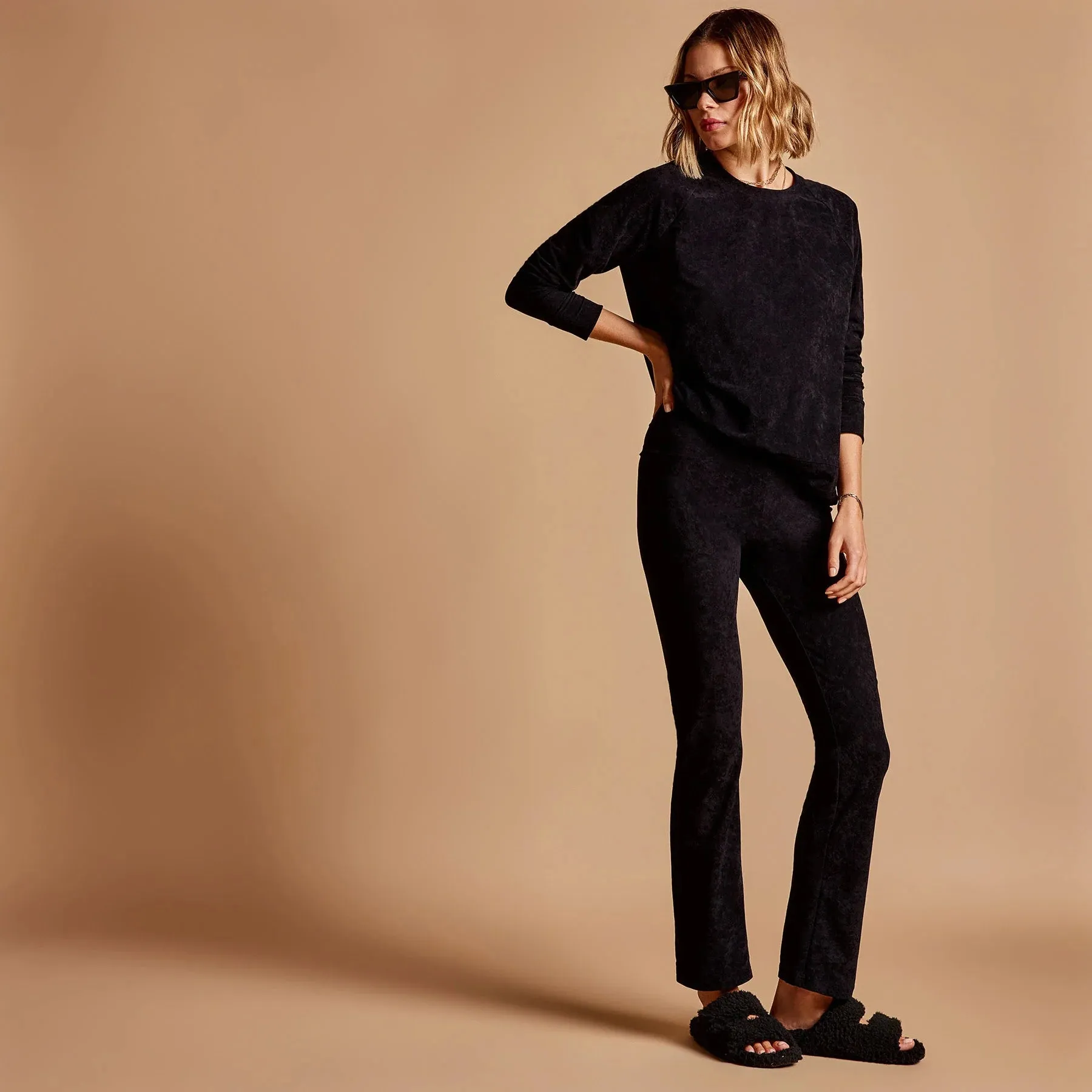 James Perse Velvet Flare Legging Easy Care