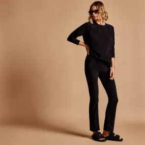 James Perse Velvet Flare Legging Sweat Wicking Lining Hygienic Coating