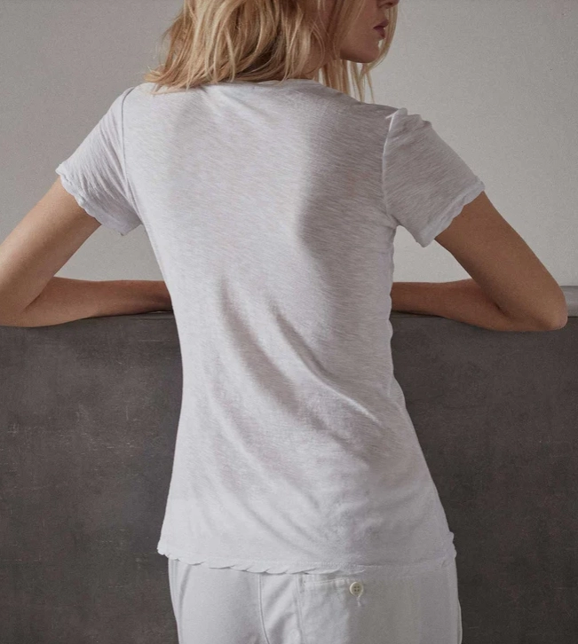 James Perse Sheer Slub V Neck Tee NoSlipSurface Compact TravelFriendly Design