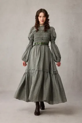 Durable Stitch Pattern Contrast Stitch Jane 33 |Edward Smocking Linen Dress Chemise