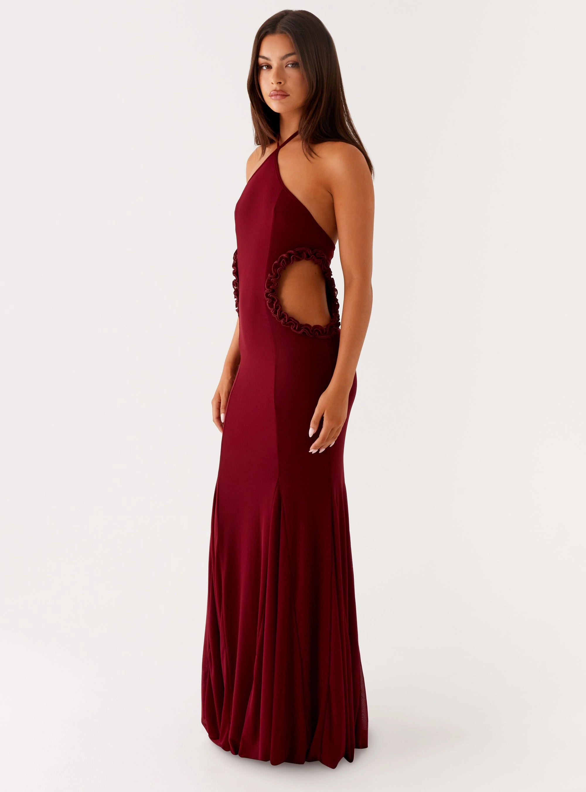Tiered-Skirt Jemima Maxi Dress - Raspberry Wine