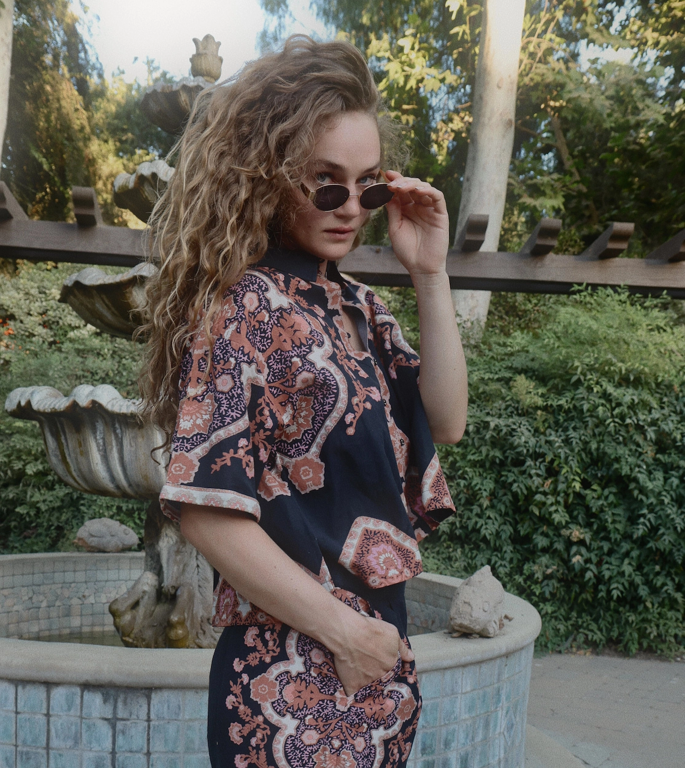 Jeni Blouse | Dark Lagos WrinkleFree Structure VentilatedMesh