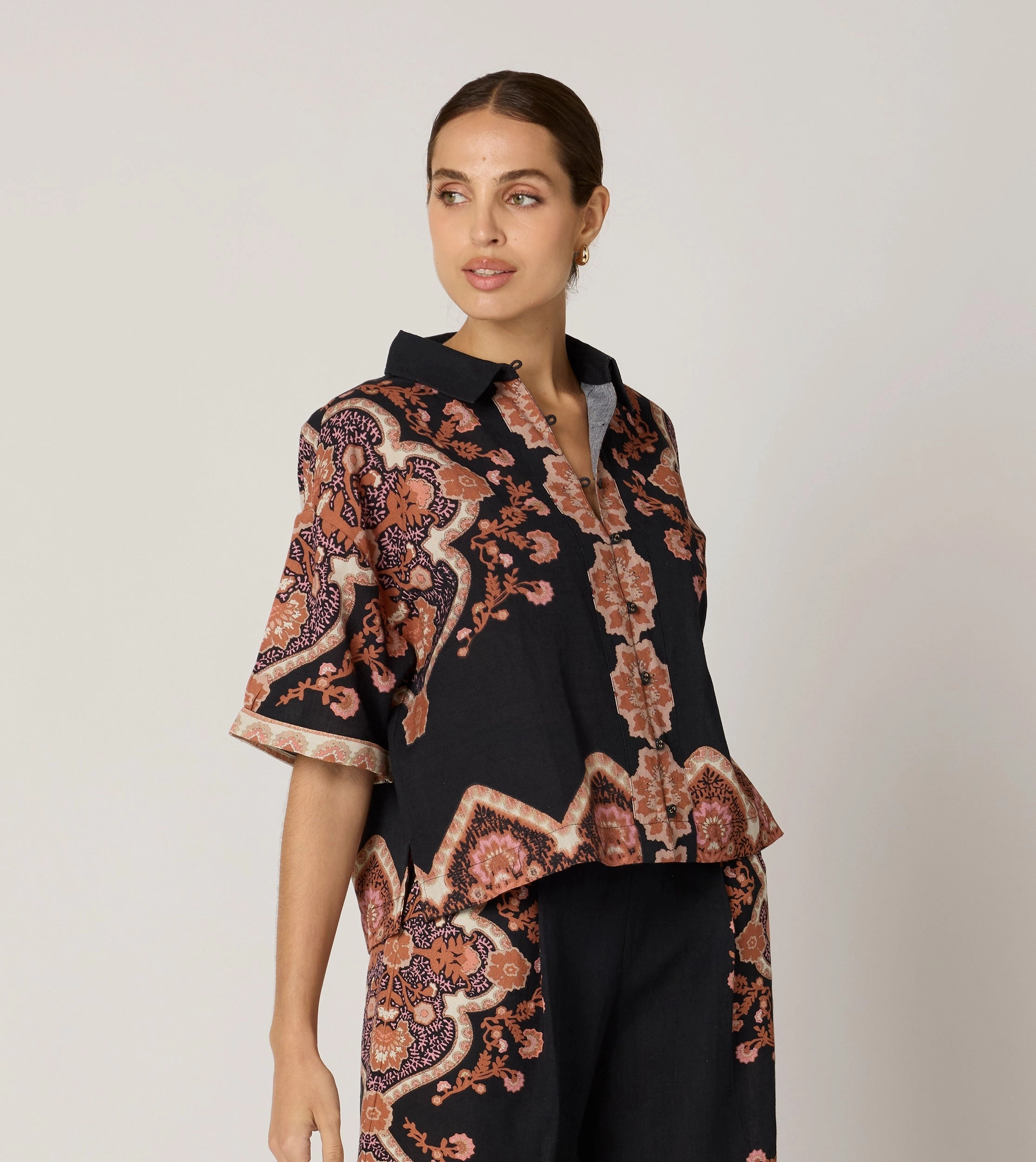 High Durability Material Jeni Blouse | Dark Lagos