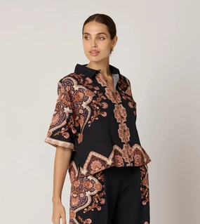 High Durability Material Jeni Blouse | Dark Lagos
