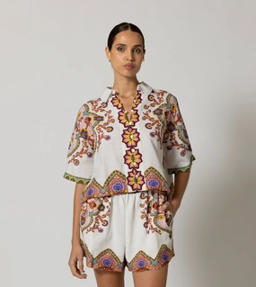DoubleStitched Construction AdjustableHem Jeni Blouse | Lagos