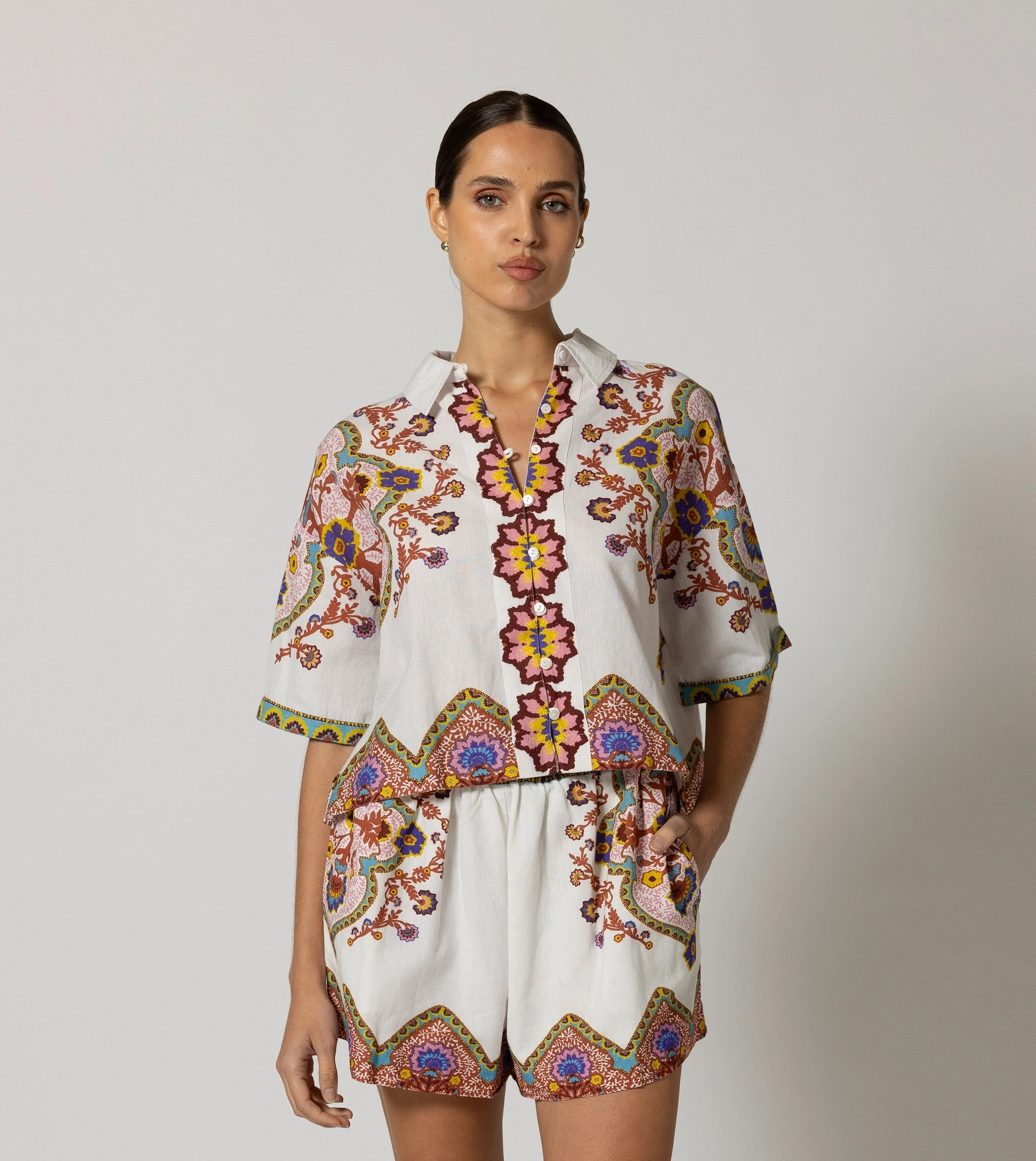 DoubleStitched Construction AdjustableHem Jeni Blouse | Lagos