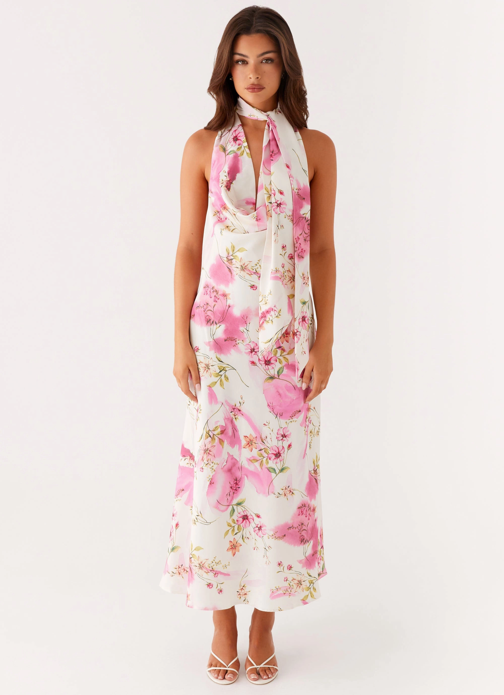 Sheer Look Resort Ready Jensen Midi Dress - Ivory Floral Print