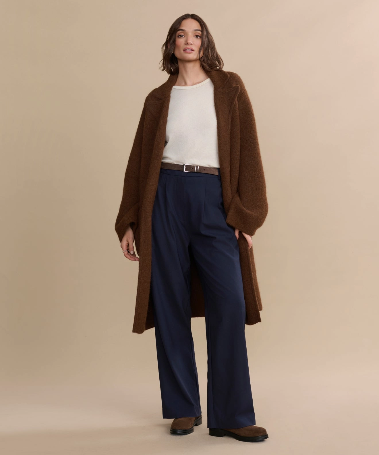 Reinforced Stitching Glove Friendly Cuff Design Jessica Sweater Coat