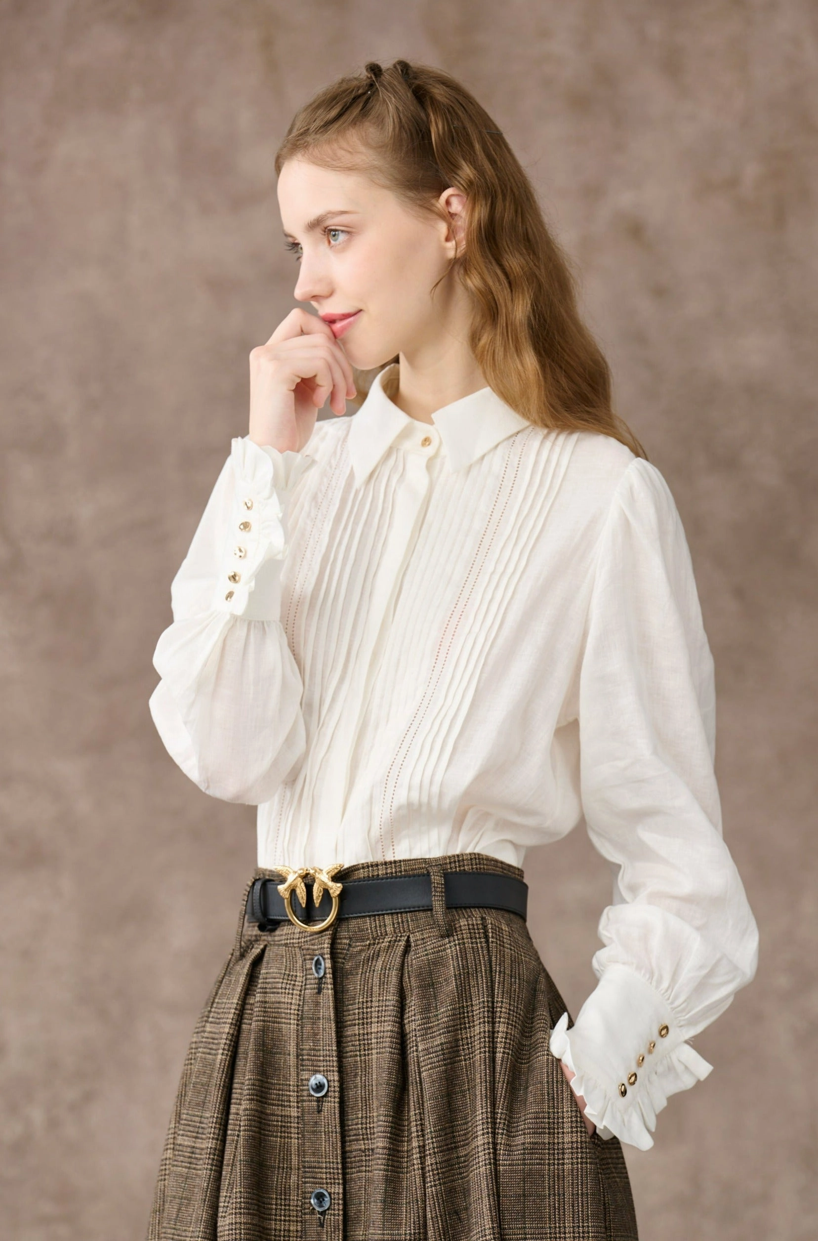 Versatile Piece Cold Weather Jo March 31 | Accordion Pleated Linen Shirt
