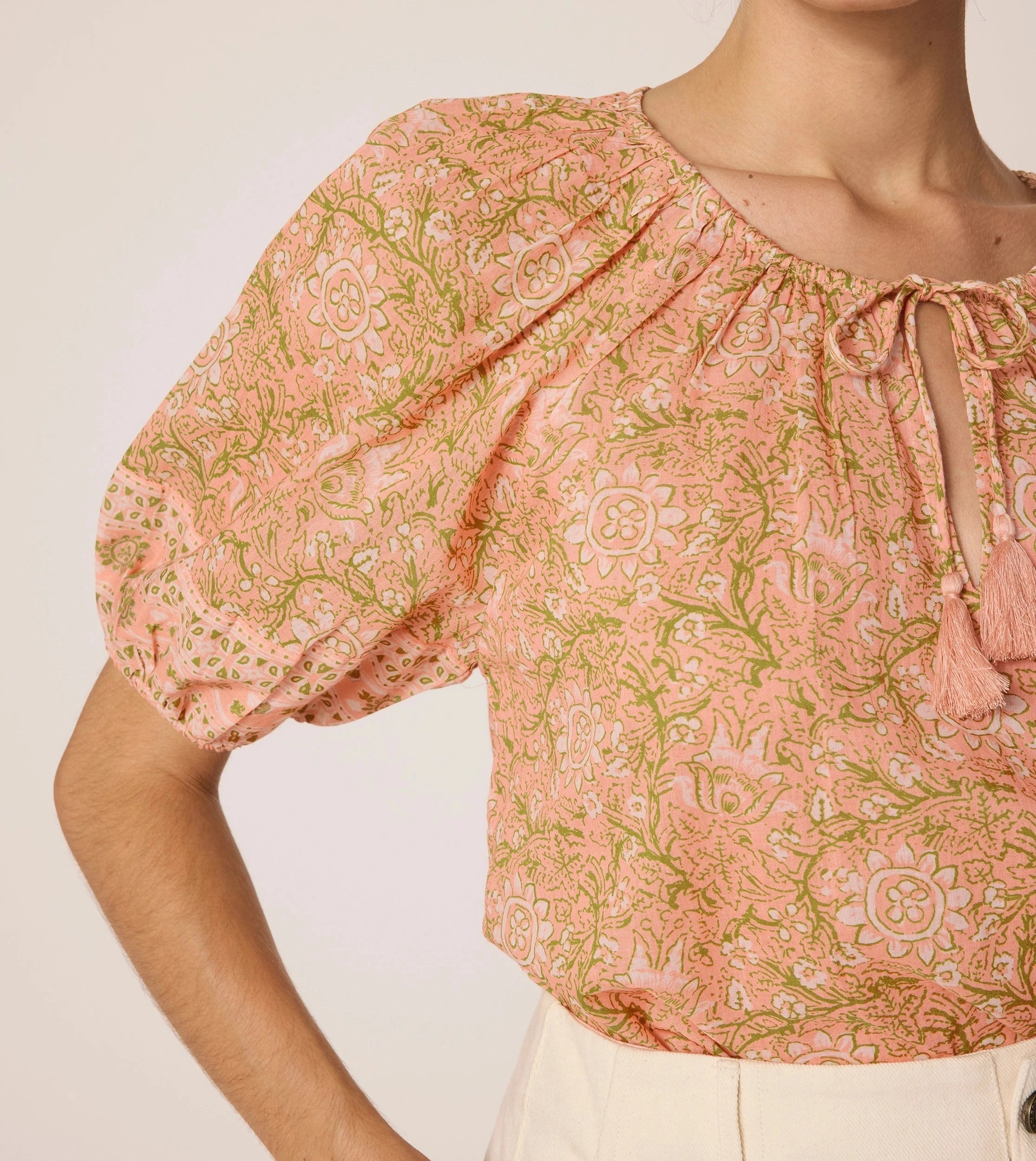 Johana Blouse | Cecil Blush Roll Up Sleeve Design