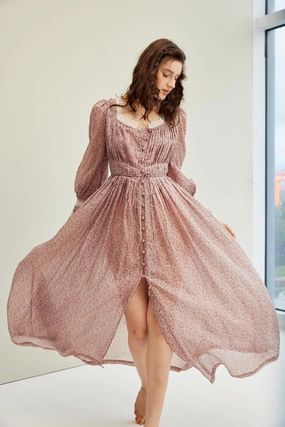 Quick Motion Everyday Ease Josefina 19 | Dreamy Pleated Linen Dress Gown