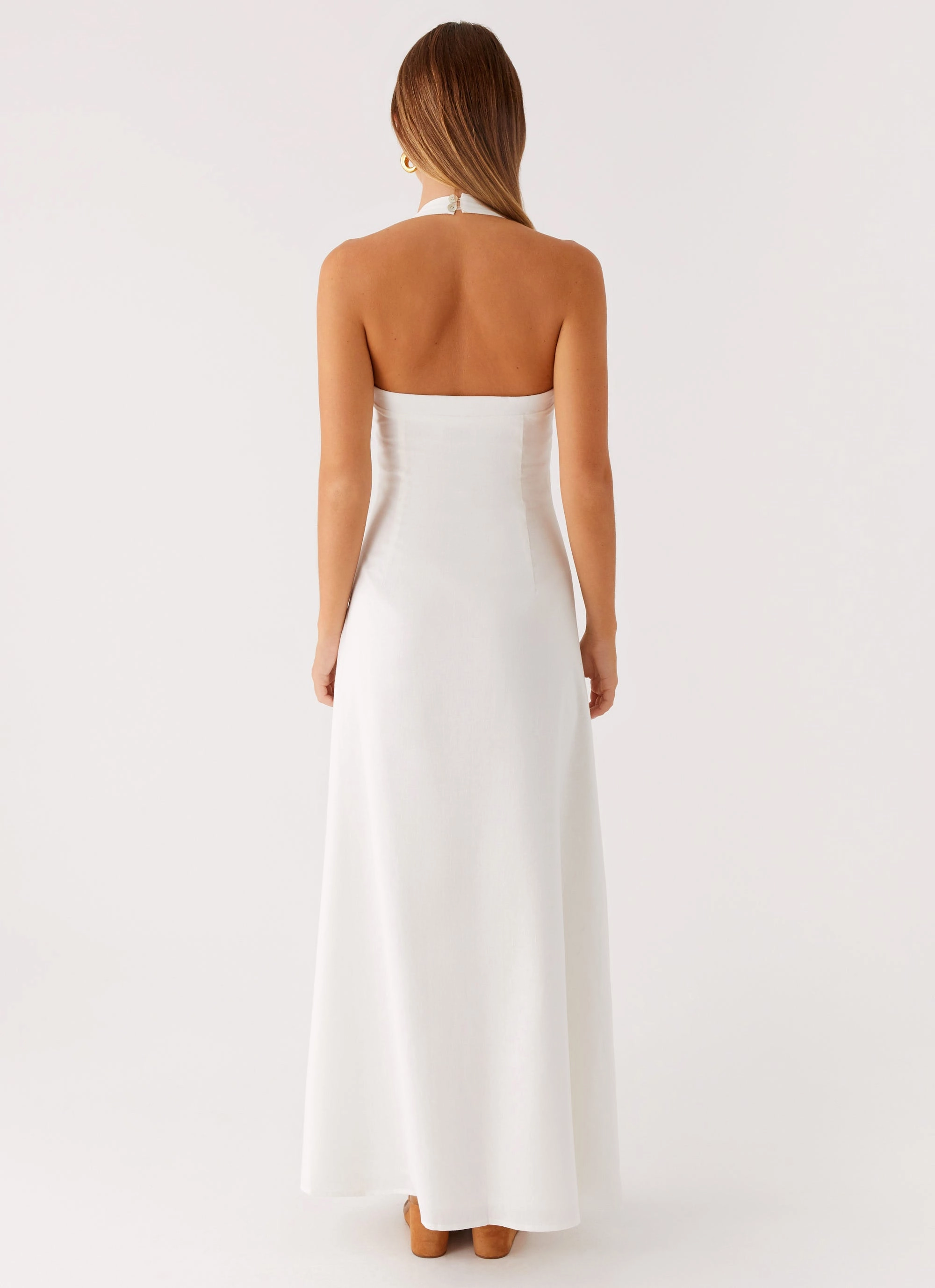 Neutral Tones Minimal Comfort Jovanni Maxi Dress - White