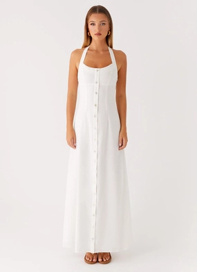 Jovanni Maxi Dress - White Sleek And Stylish Relax Motion