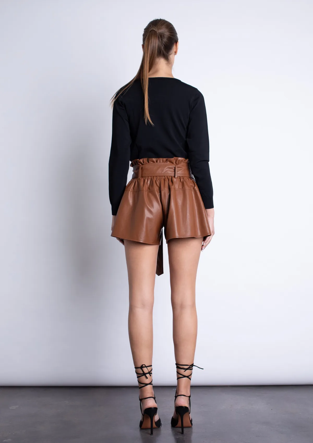 Versatile Layering Juana Vegan Leather Shorts - Intense Rust