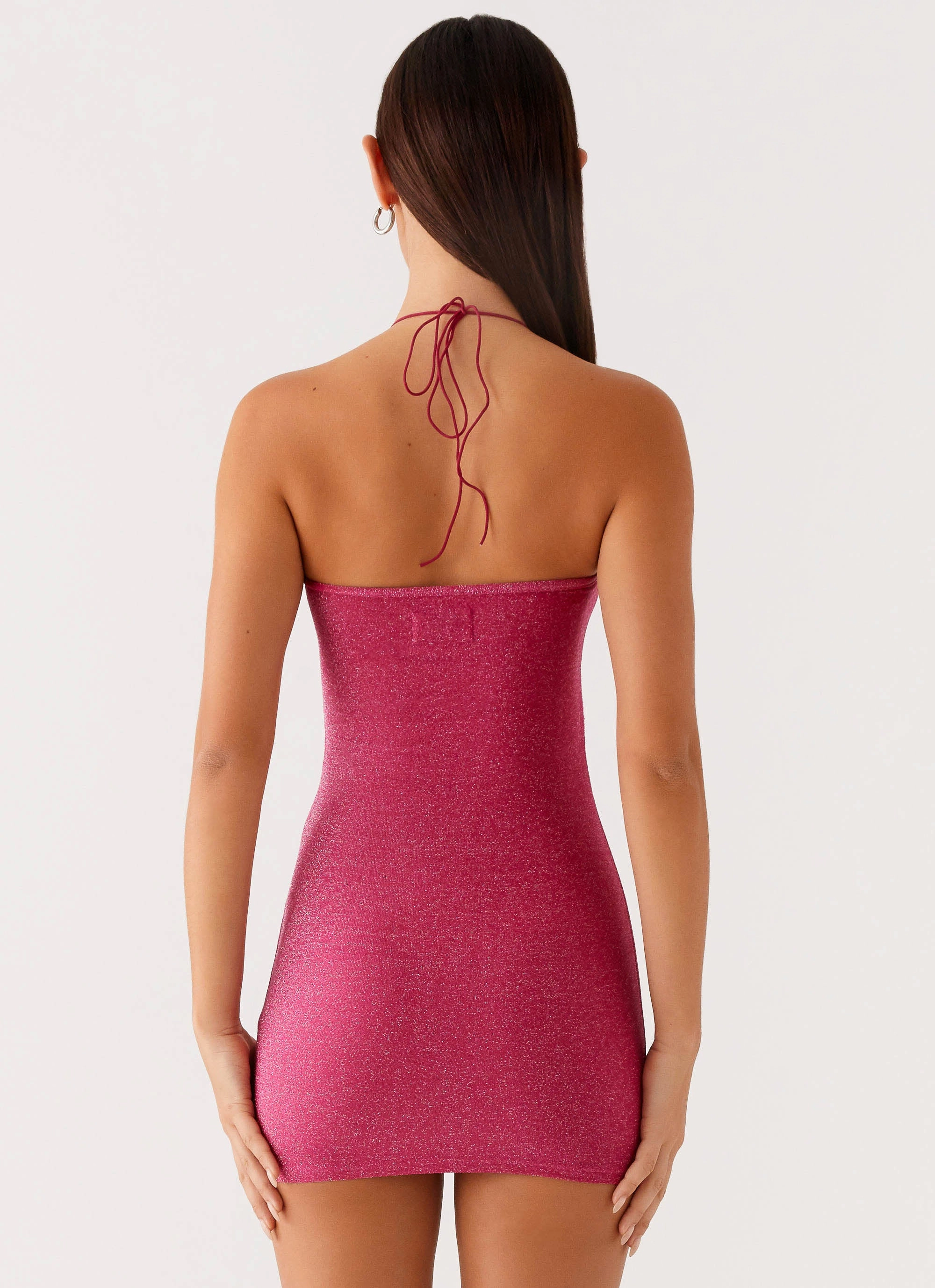Dreamy Motion Metallic Finish Jupiter Mini Dress - Raspberry