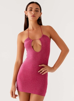 Sleek and Sleek Calm Style Jupiter Mini Dress - Raspberry