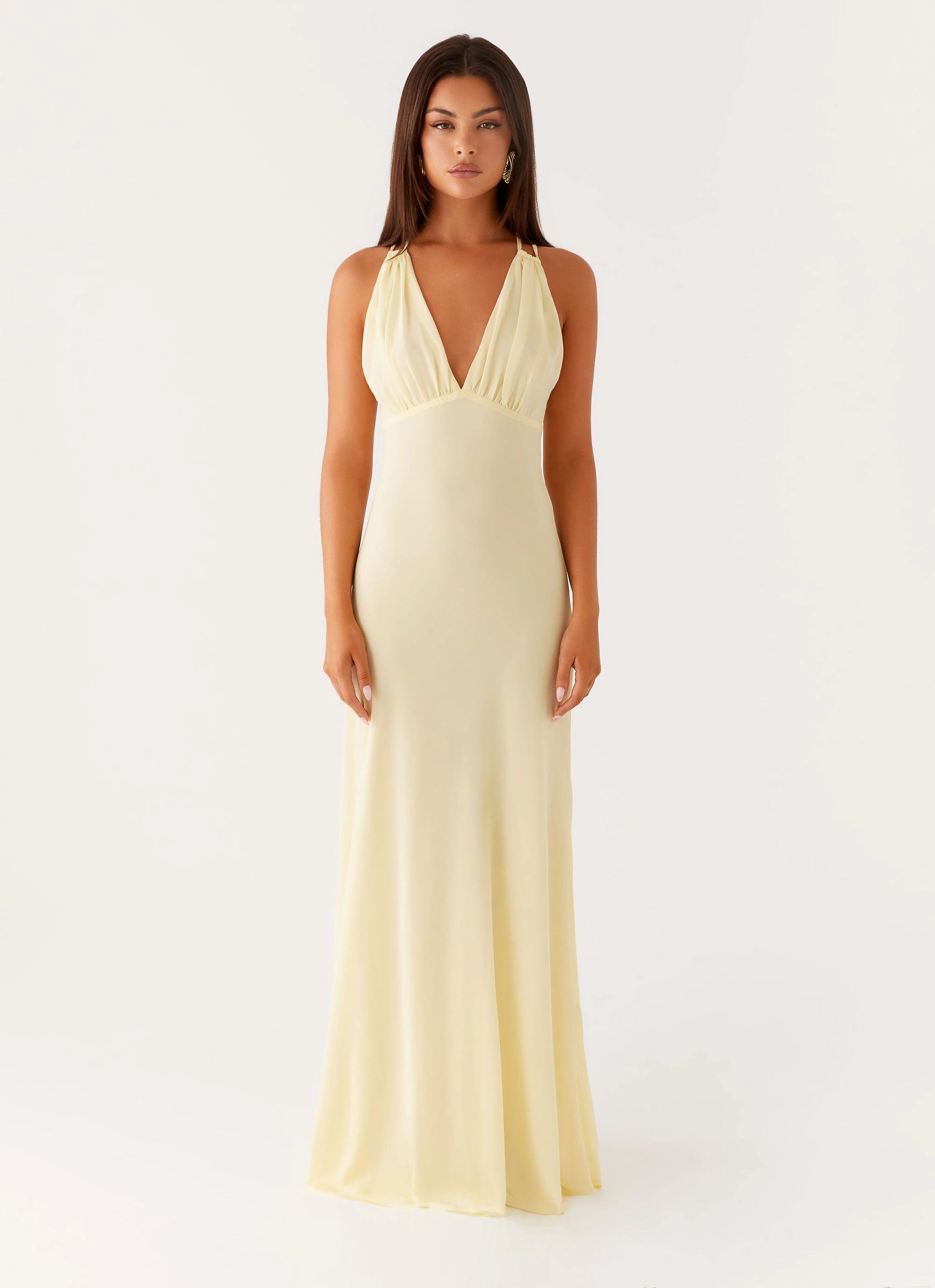 Kacia Maxi Dress - Lemon Smooth Curve Perfect for Travel