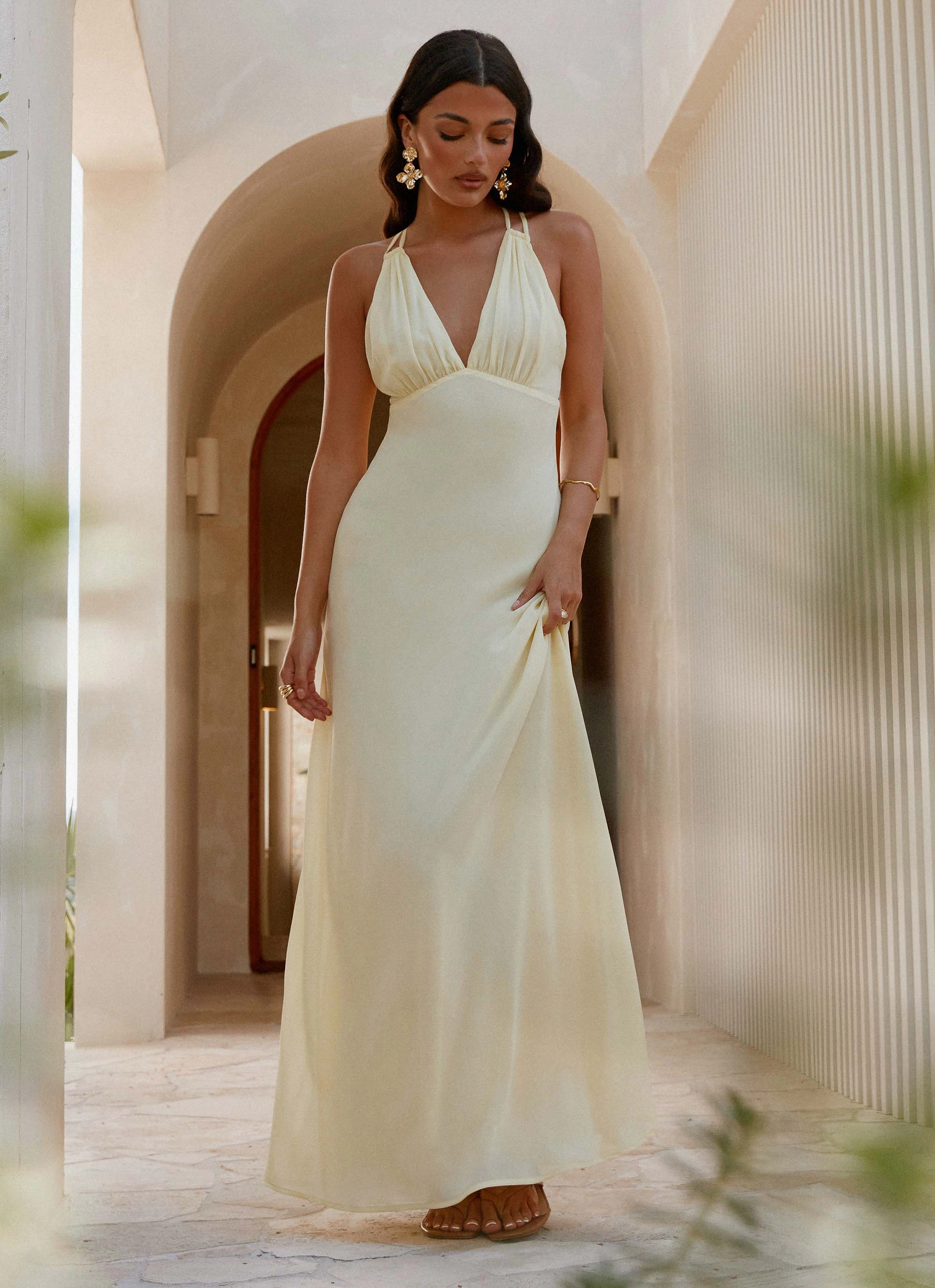 Kacia Maxi Dress - Lemon Light Fabrication