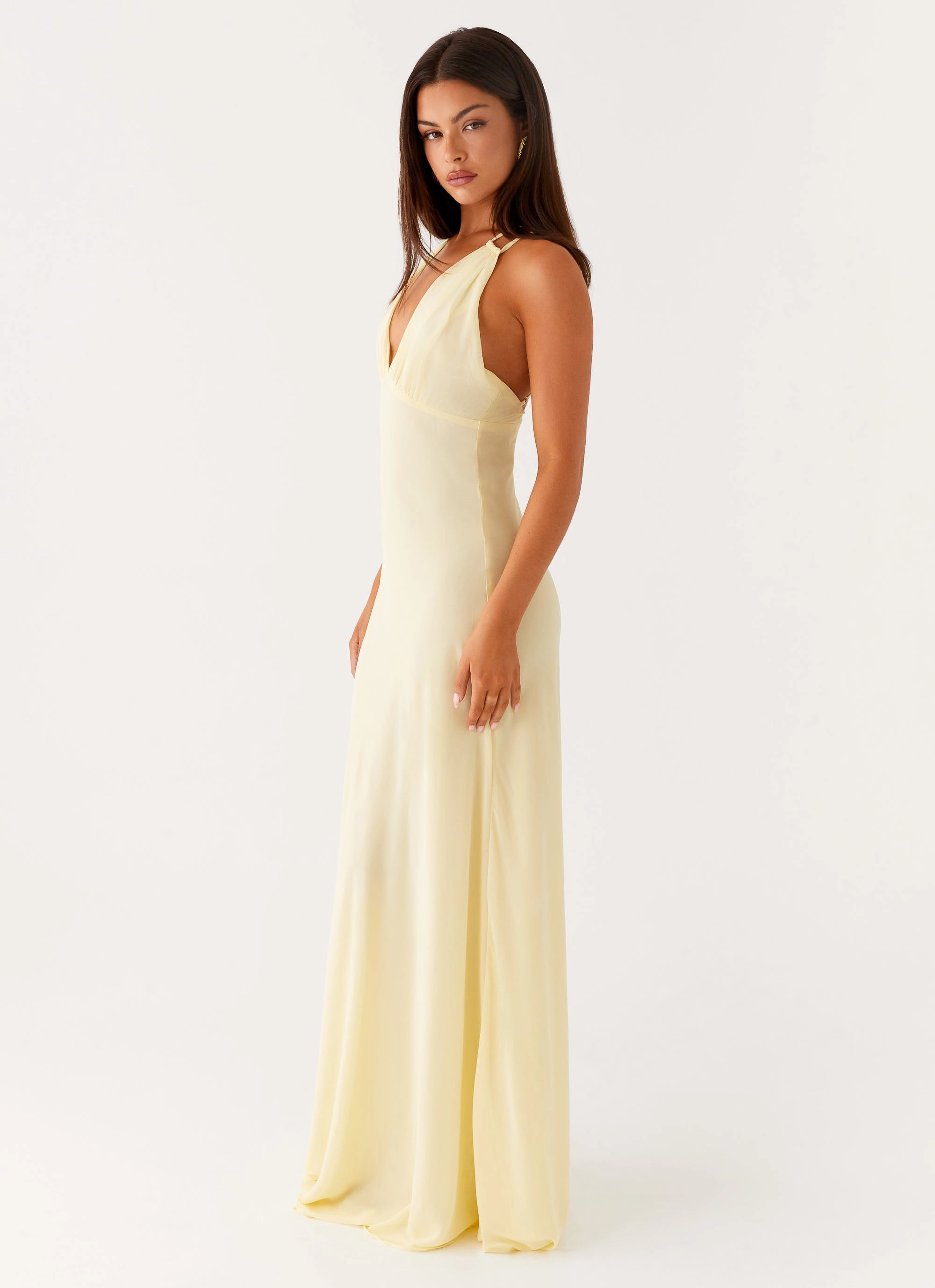 Kacia Maxi Dress - Lemon Bodycon-Fit