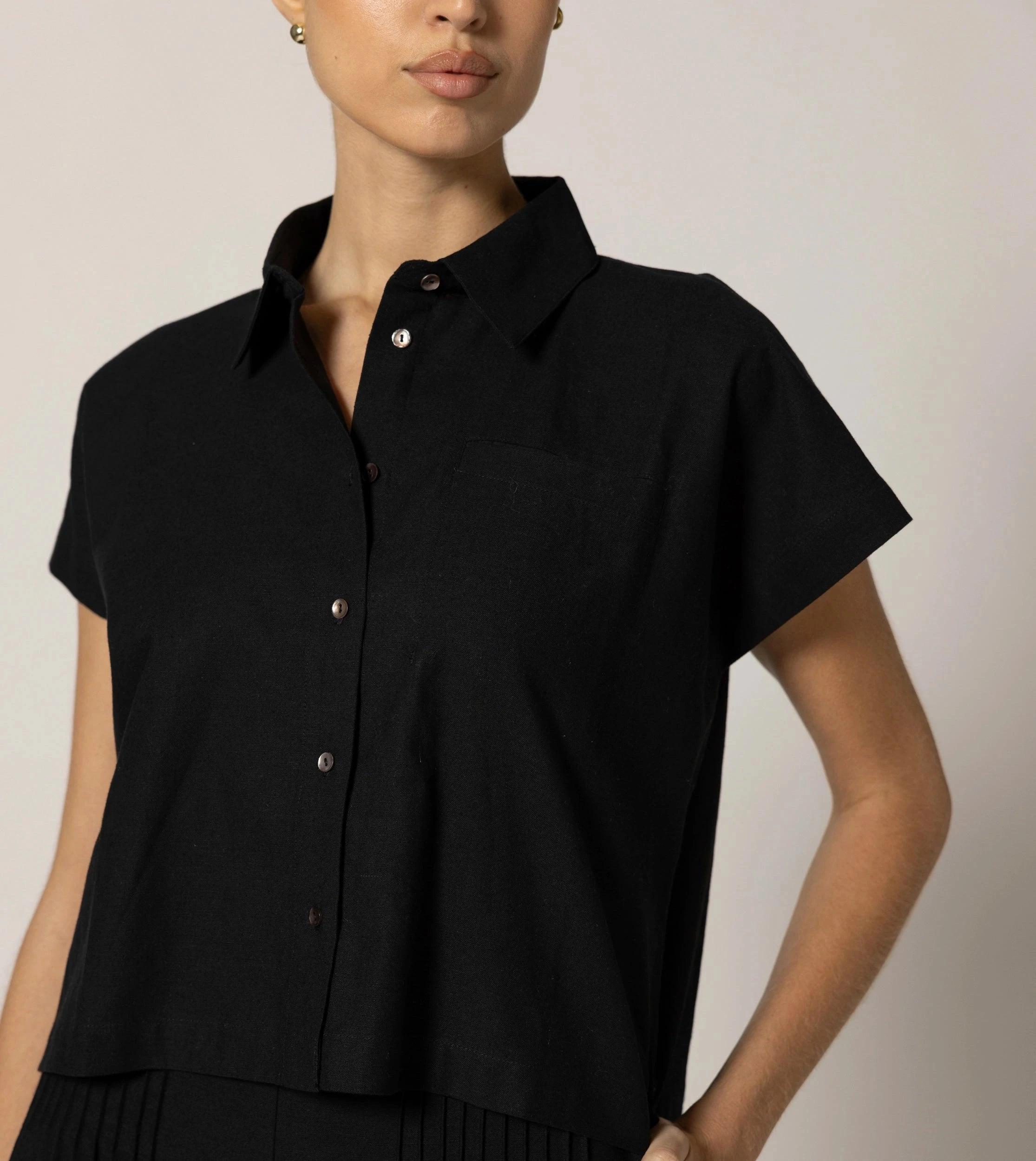Fray Resistant Edges FadeResistant Coating Kalora Blouse | Black