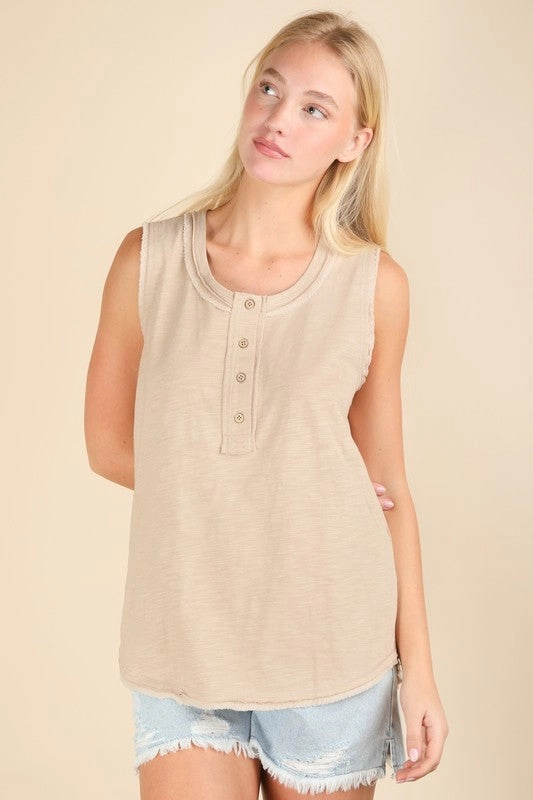 Karly Solid Knit Sleeveless Comfy Top Drop Shoulder OdorResistant Technology