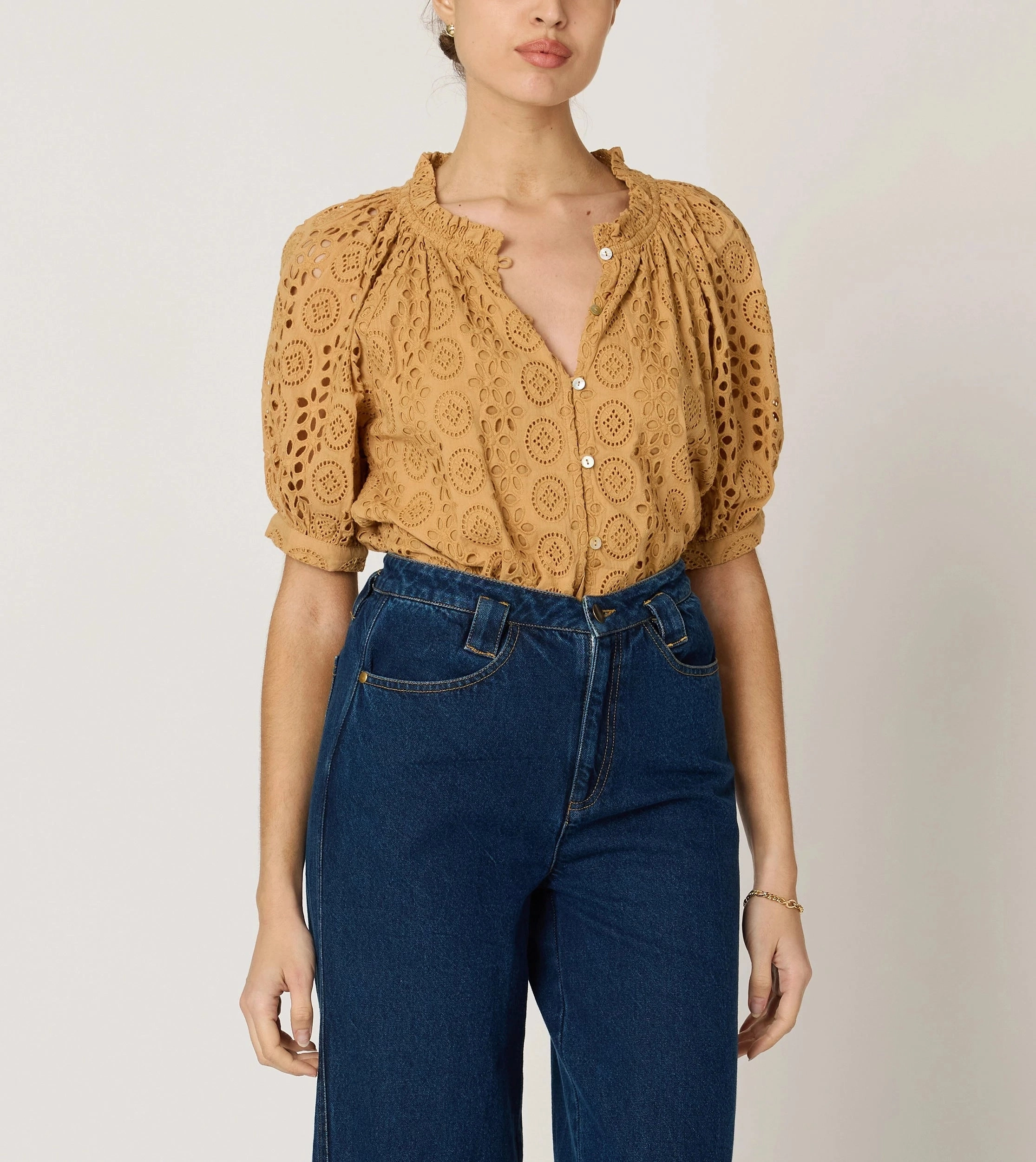 Kate Blouse | Wheat Reflective Trim NonChafe Lining