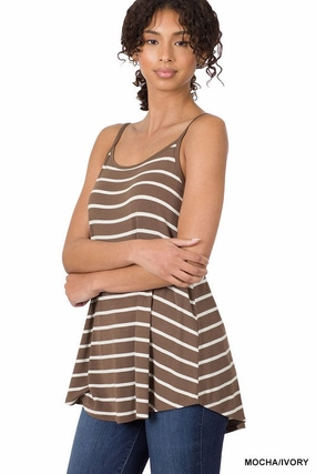 AdjustableCuffSystem Interlock Stitching Kelly Front & Back Reversible Spaghetti Cami S-XL